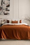 Rostrote Tagesdecke 220x140 Velvet