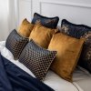 Navy Set of 7 Decorative Bedroom Pillows Aurum