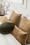 Brązowo-zielony zestaw 5 poduszek dekoracyjnych do sypialni Teli