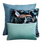 Błękitno - miętowy zestaw poduszek dekoracyjnych Ptaki 