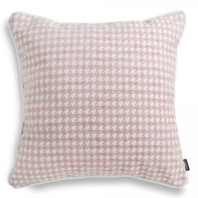 Pink decorative pillow houndstooth 45x45