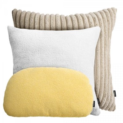 Beige-Yellow Decorative Pillow Set Cord