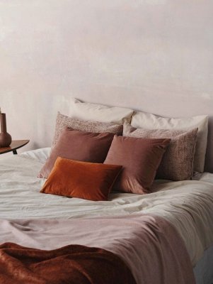 Różowy Zestaw 5 poduszek dekoracyjnych do sypialni 