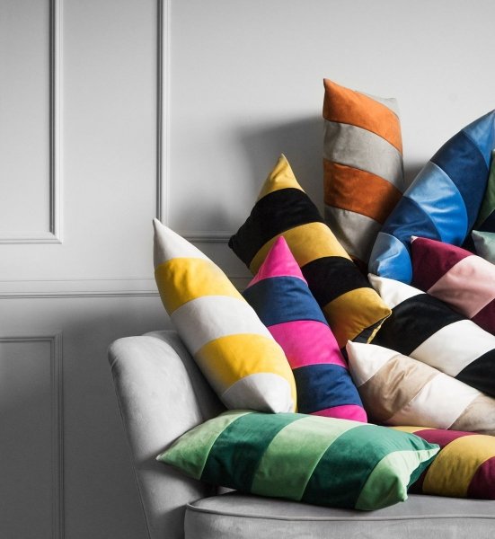 Stripes grünes dekoratives Kissen 50x30 ZERO WASTE