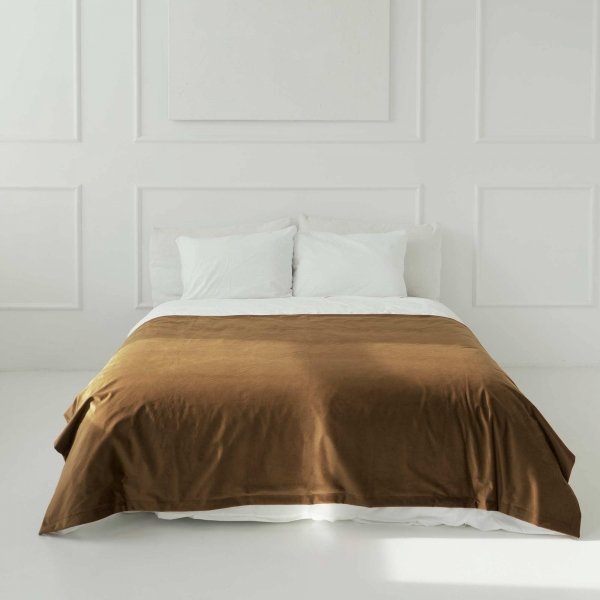 Beige Bedspread 220x140 Velvet