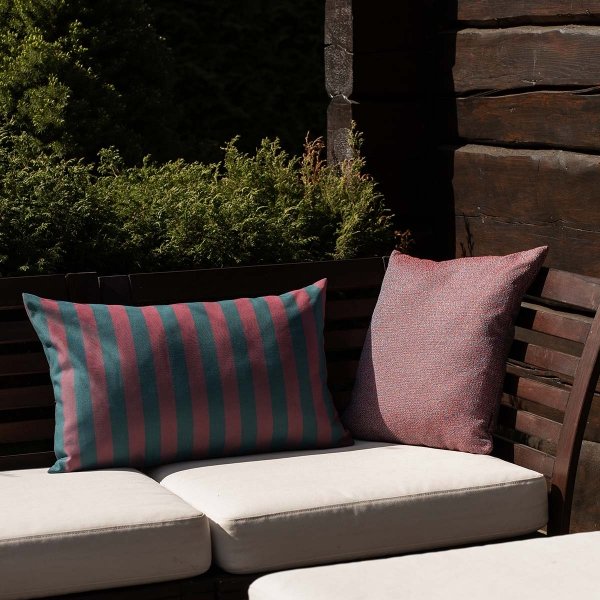 Green-Purple Garden Pillow in Stripes 60x40