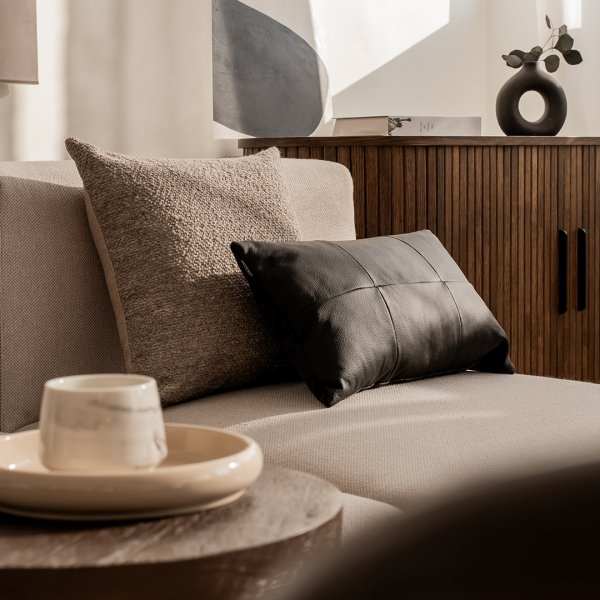 Beige Decorative Pillow Set Velvet + Stone