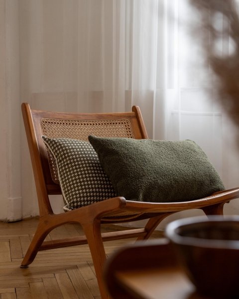 Cozy zielona poduszka dekoracyjna boucle 60x40