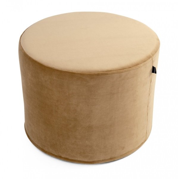 Beige velvet pouf 45x35