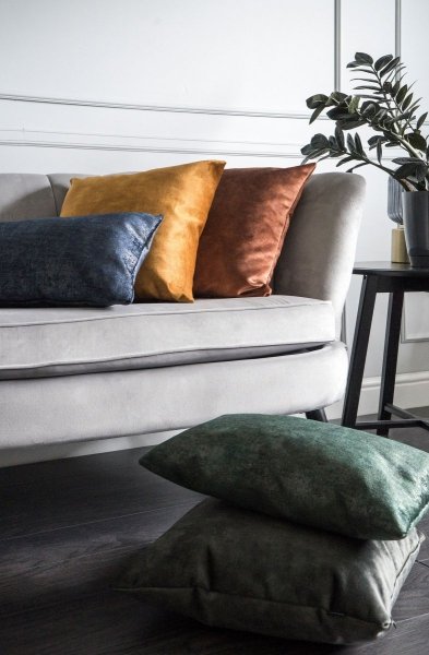 Glossy Grey Decorative Pillow 45x45