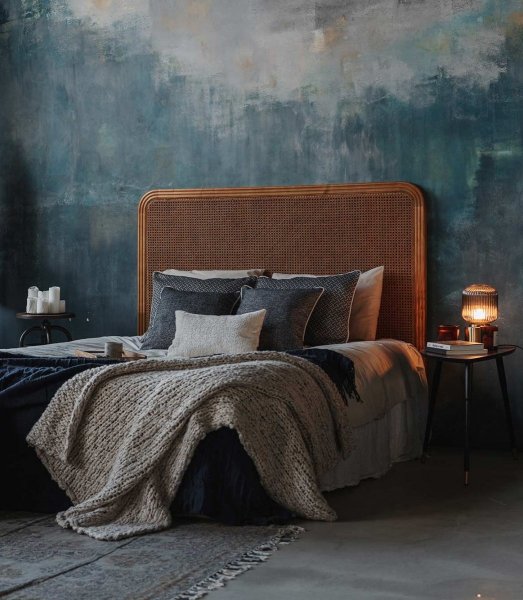 Goodi Granatowy zestaw 5 poduszek dekoracyjnych do sypialni 