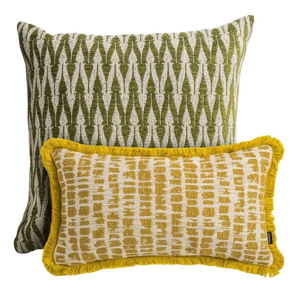 Zielono-żółty zestaw poduszek dekoracyjnych Nava