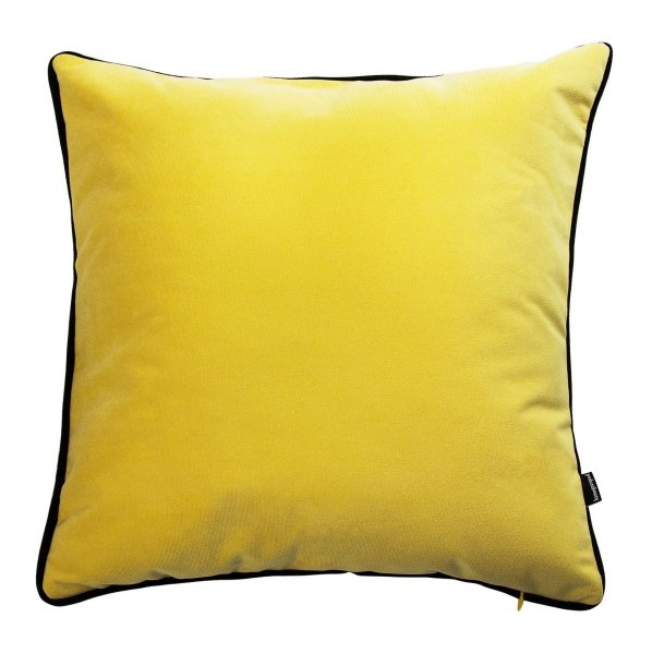 Żółta poduszka dekoracyjna z lamówką 45x45 cm