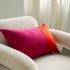 Split Wollkissen in Rosa-Orange 60x40 cm, Dekorativ.