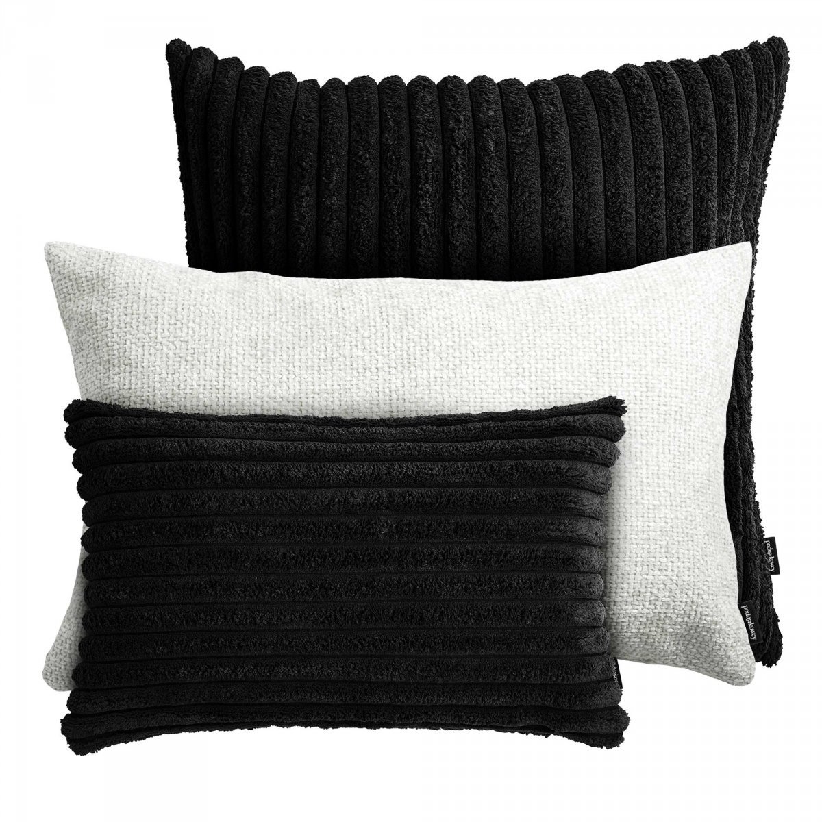 Black-White Decorative Pillow Set Cord