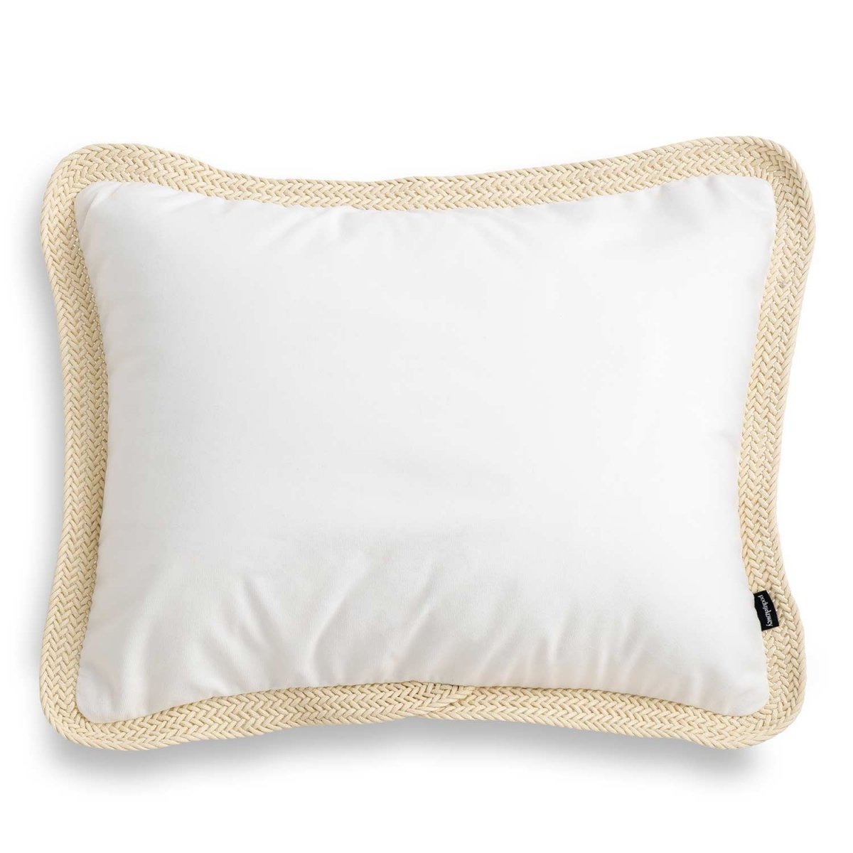 Tesse White Decorative Pillow with Beige Braid 50x40