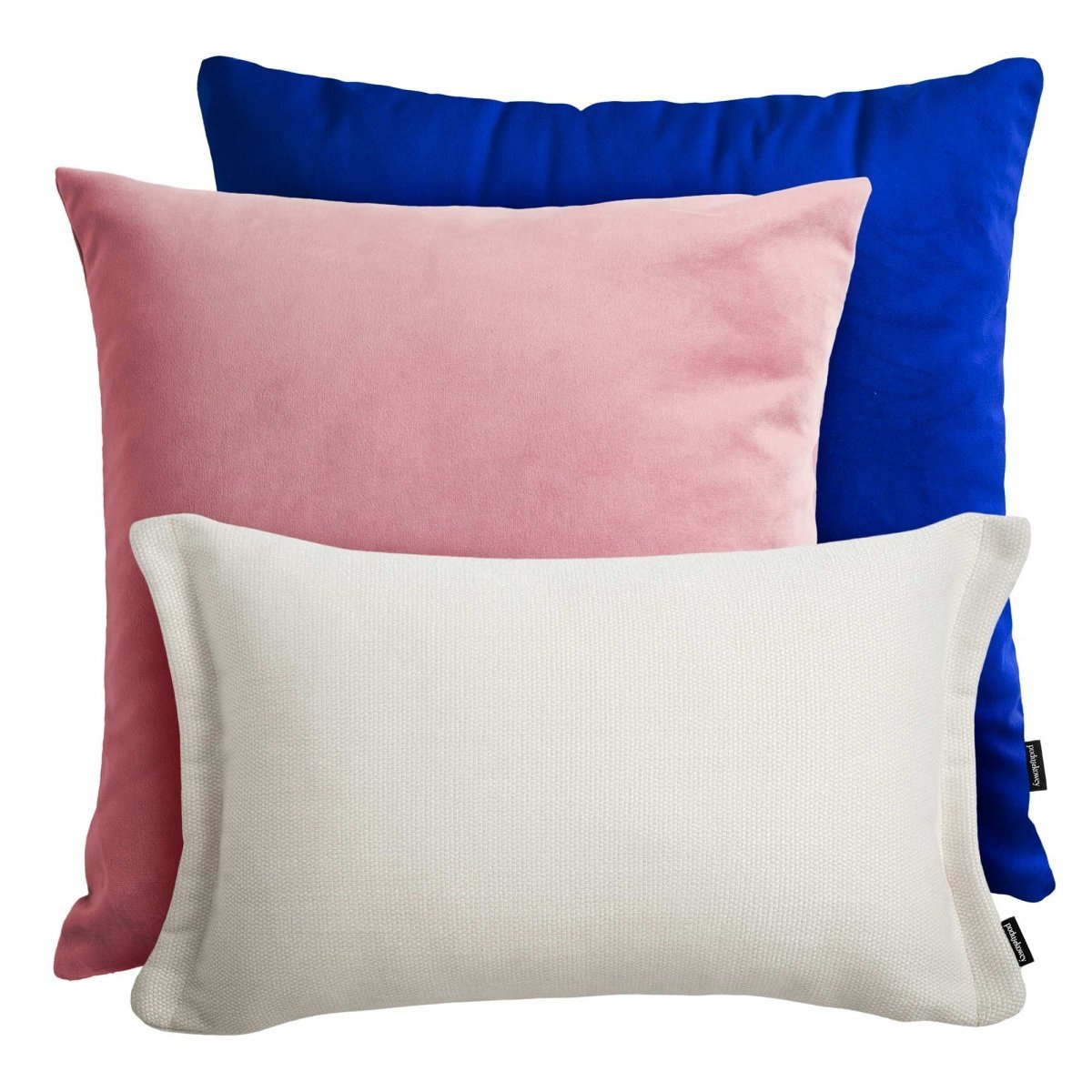 Niebiesko-różowy zestaw poduszek dekoracyjnych Velvet
