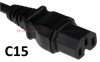 Kabel zasilający komputerowy z uziemieniem C15/C14 - przedłużacz 1,8m