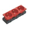 JAVEL gniazdo elektryczne 3x230 z uziemieniem, czerwone 135x45 6mod. + klucze