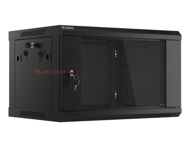 Lanberg Szafa RACK 19&quot; wisząca 6U, 450, otwory montażowe na nogi, czarna
