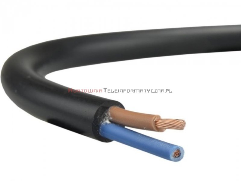 Kabel elektryczny linka 2x1,0mm OMY okrągły, czarny