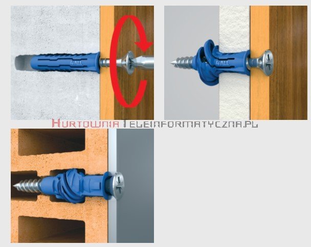 RAWLPLUG 4ALL Kołek uniwersalny 8x40mm z wkrętem 5,0x60mm (50szt.)
