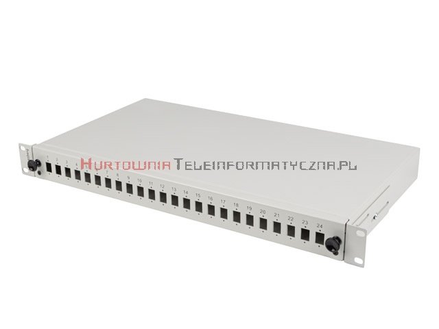 Lanberg Panel / Przełącznica światłowodowa 1U 19&quot; 24xSC Duplex, wysuwana, szara