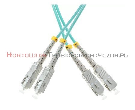 Patch cord światłowodowy SC/UPC-SC/UPC MM OM3 50/125, duplex, 3m