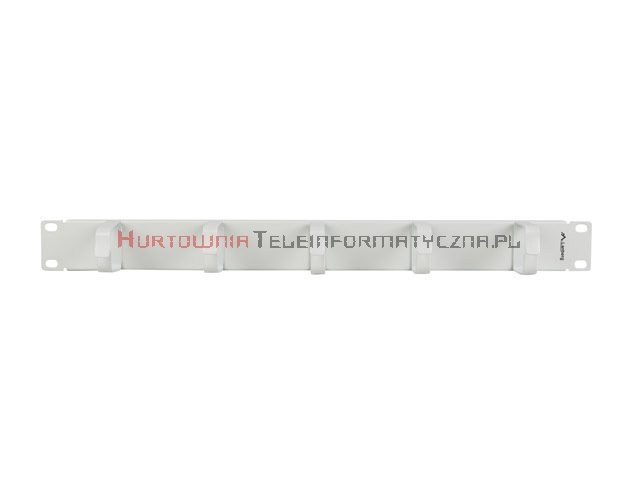 Lanberg organizator poziomy kabli 19&quot; 1U - z 5 metalowymi uszami, szary