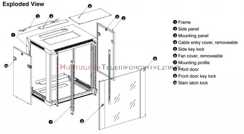 EXCEL Szafa 19&quot; wisząca 9U 390 szara