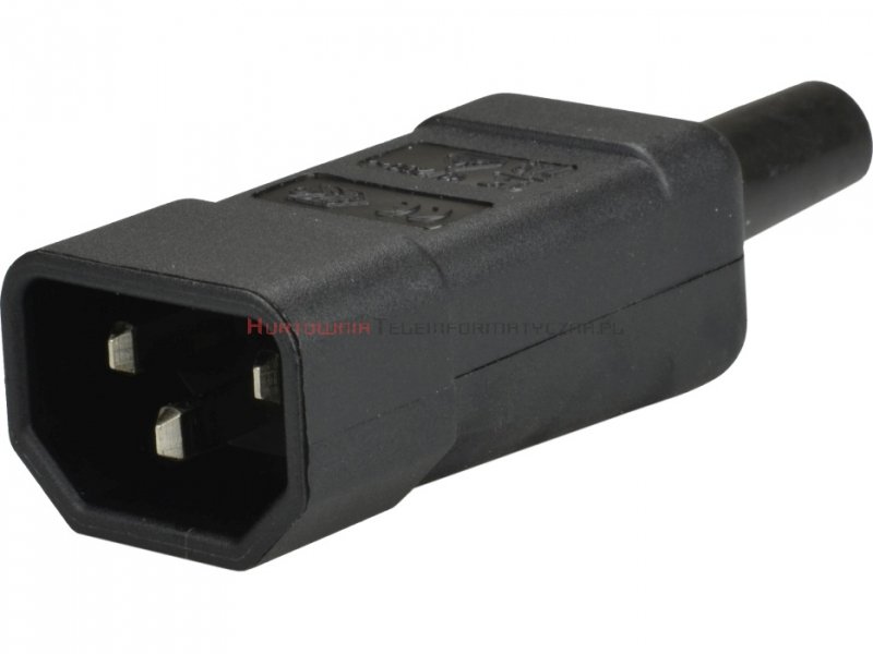 Wtyczka prosta C14 10A do zarobienia na przewód elektryczny HQ