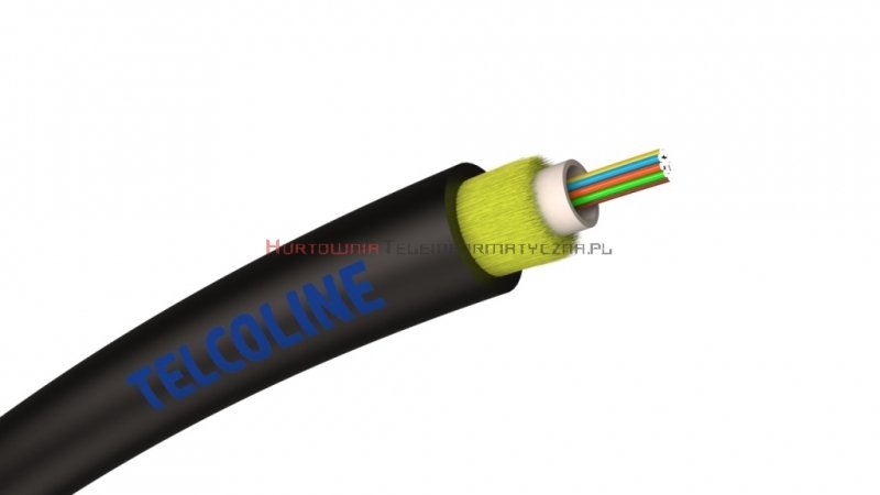 TELCOLINE Kabel światłowodowy microADSS DROP 1000N SM G.657A2 żel, 4J 9/125, TPU UV Heavy Duty, do powieszenia, czarny