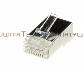 Wtyk RJ45 8p8c kat.6A FTP ekranowany, drut, przelotowy (100 szt)