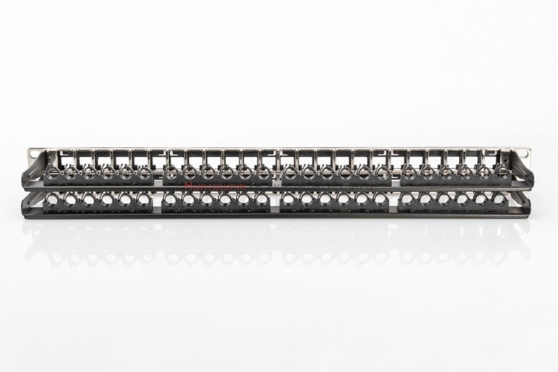 DIGITUS Patch Panel modularny 48 portów nieobsadzony, wsporniki, czarny 1U