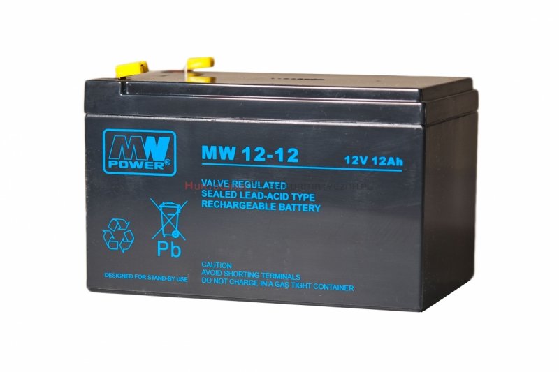 MW POWER Akumulator AGM 12V 12,0 Ah przyłącze F1 4,8mm (6-9 lat)