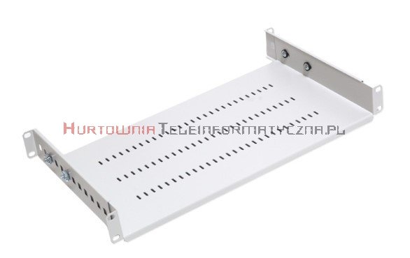 Półka stała 19&quot;, 1U, o gł. 250 mm., mocowana w czterech punktach, szara