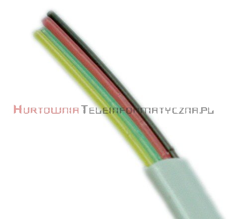 Kabel telefoniczny płaski 4-żyłowy biały krążek 100m RoHS