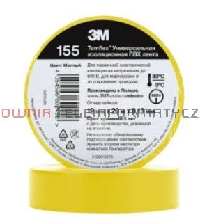 3M TEMFLEX 155 taśma izolacyjna PCW 19mm X 20m żółta