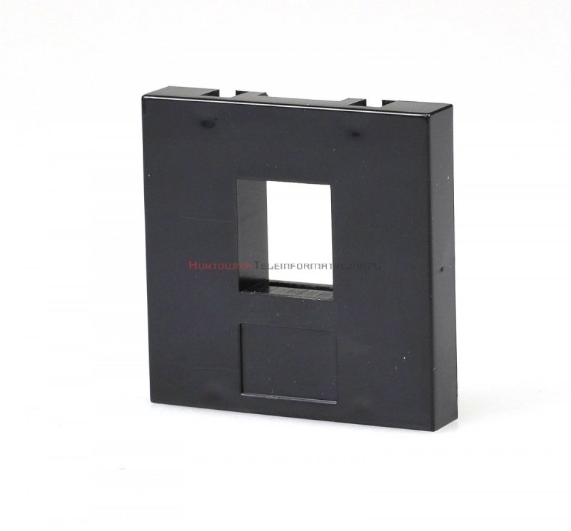 Adapter prosty 2 mod. 45x45mm pod keyston 1xRJ45, bez klapki, czarny