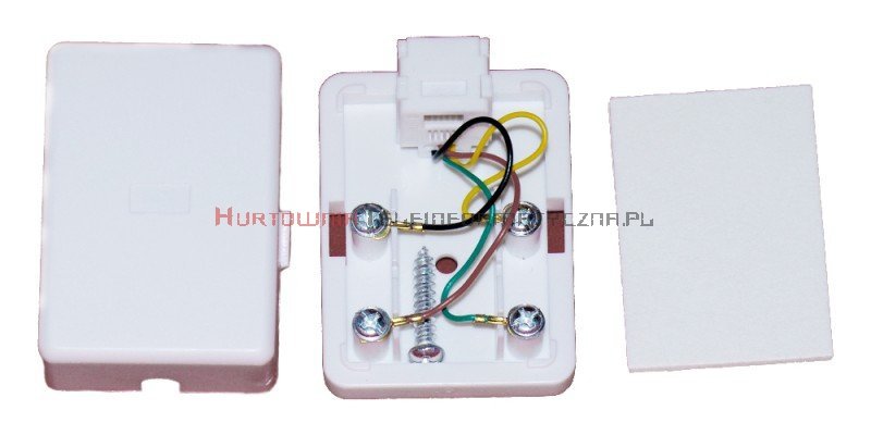 Gniazdo telefoniczne natynkowe 1 x RJ11 kompletne białe MIDI (prostokąt)