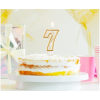 Świeczka urodzinowa na tort brokatowa ZŁOTA CYFRA 7