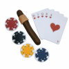 Ozdoba Zestaw na Tort z Masy Cukrowej POKER  (Karty, Żetony, Cygaro) 6el