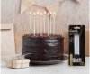 Świeczki urodzinowe B&C z podstawkami srebrne 10 cm, 8 szt
