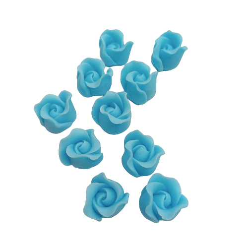 Cukrowe MINI RÓŻE różyczki niebieskie 10szt 