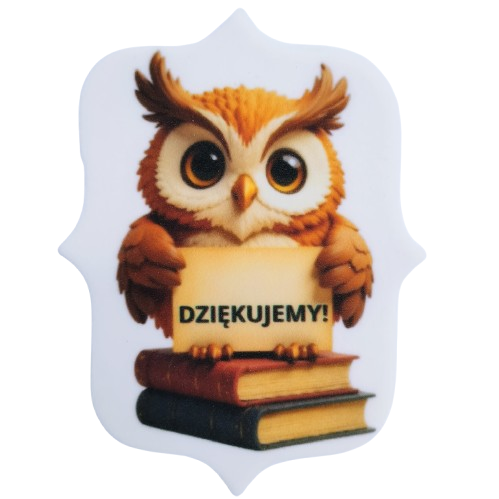 Tabliczka z masy cukrowej SOWA dziękujemy, dzień nauczyciela tort 1szt