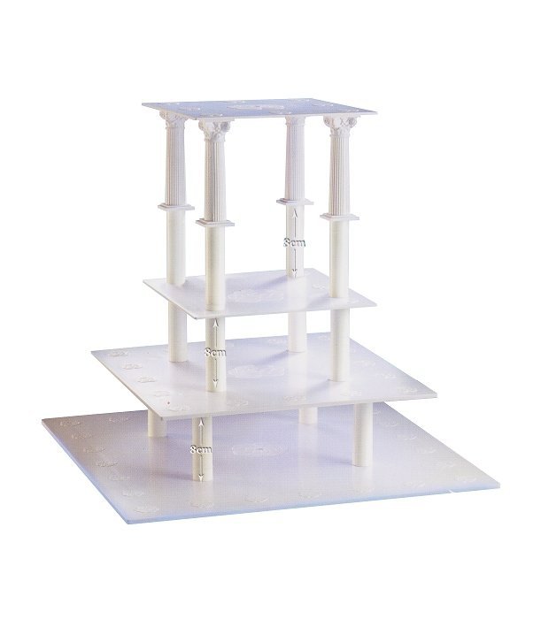 Kardasis - stojak kwadratowy na torty weselne 4 piętra 8 Kolumn