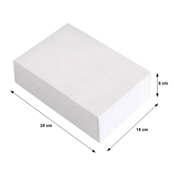 Pudełko cukiernicze klejone białe na ciasto 25x15x8 cm - 1szt.