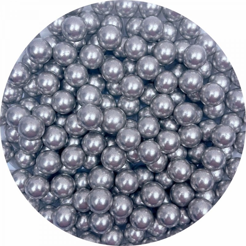Posypka cukrowa METALIC SILVER BITS 20g – Srebrne Duże Perełki na Tort