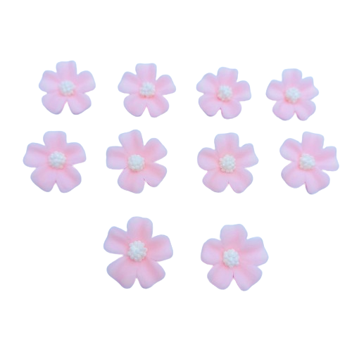  Kwiatki cukrowe na tort NIEZAPOMINAJKA (3x10szt) Różowy pastelowy