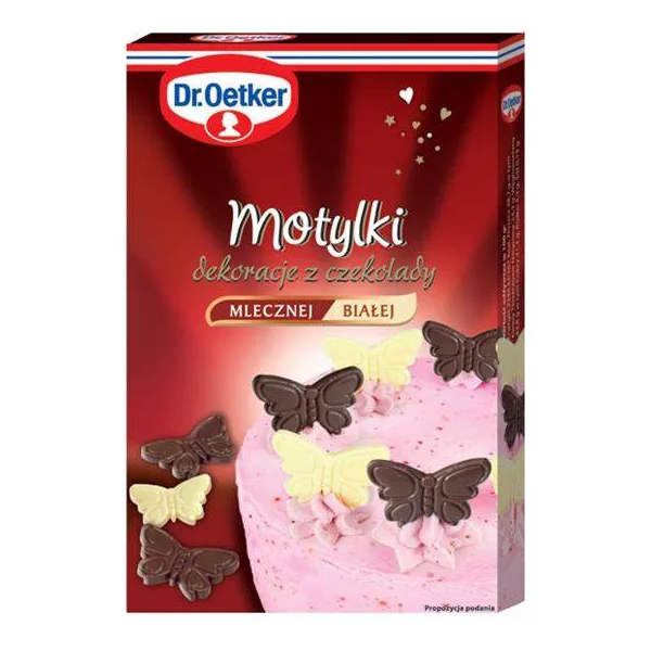 Motylki z czekolady mlecznej i białej 12szt - Dr.Oetker